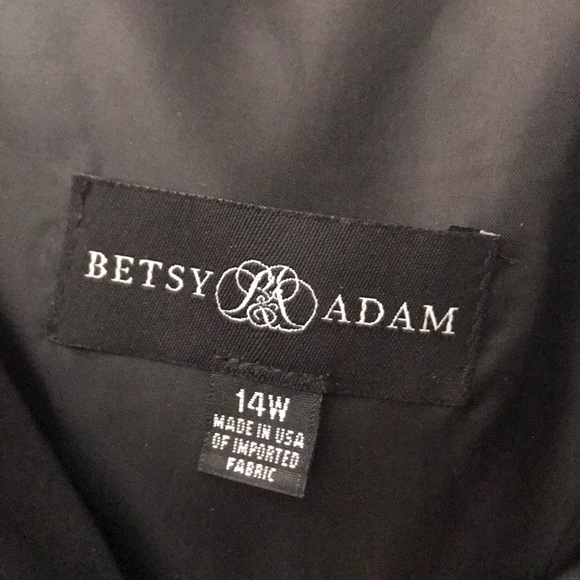 Black Betsy Adam Lace Trim High Low Gown - Picture 3 of 8